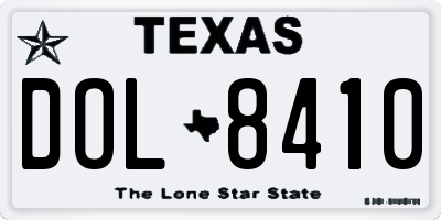 TX license plate DOL8410