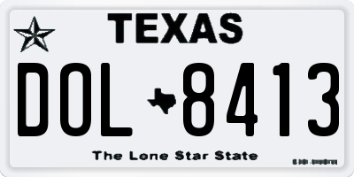 TX license plate DOL8413