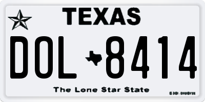 TX license plate DOL8414