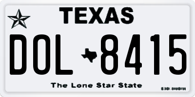 TX license plate DOL8415