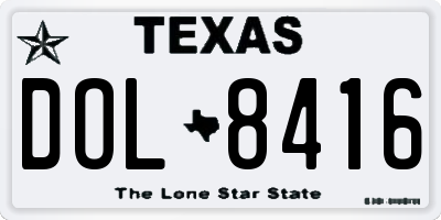 TX license plate DOL8416