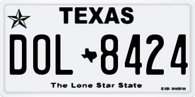 TX license plate DOL8424