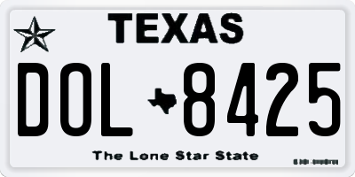 TX license plate DOL8425