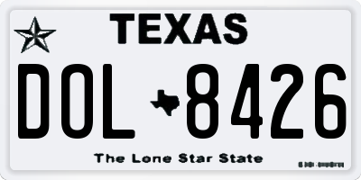 TX license plate DOL8426