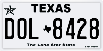 TX license plate DOL8428