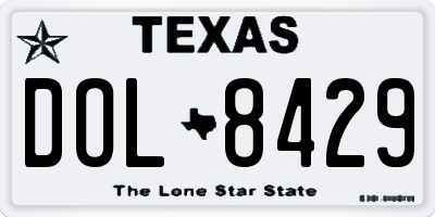 TX license plate DOL8429