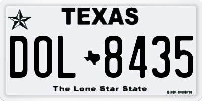 TX license plate DOL8435