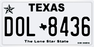 TX license plate DOL8436