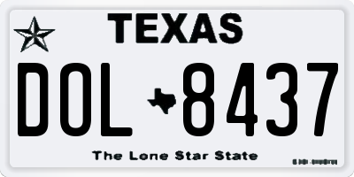 TX license plate DOL8437