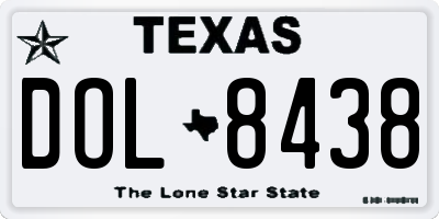 TX license plate DOL8438