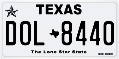 TX license plate DOL8440