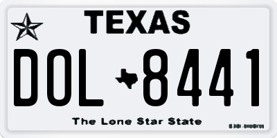 TX license plate DOL8441