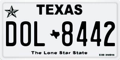 TX license plate DOL8442