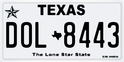 TX license plate DOL8443