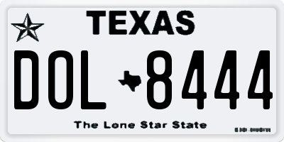 TX license plate DOL8444