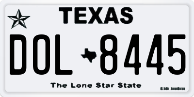 TX license plate DOL8445