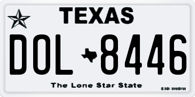 TX license plate DOL8446