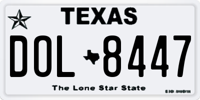 TX license plate DOL8447