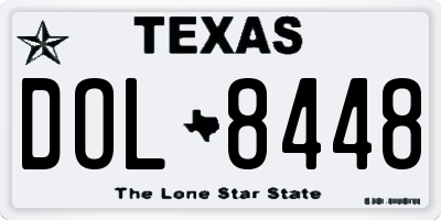 TX license plate DOL8448