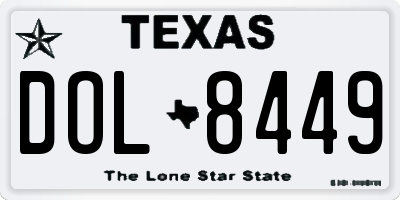 TX license plate DOL8449