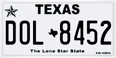 TX license plate DOL8452