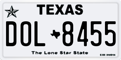TX license plate DOL8455