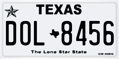 TX license plate DOL8456