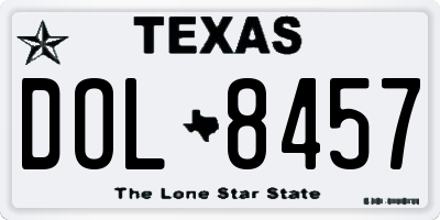 TX license plate DOL8457