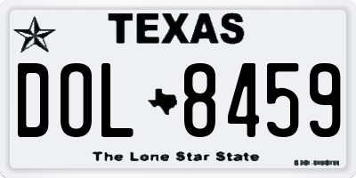 TX license plate DOL8459