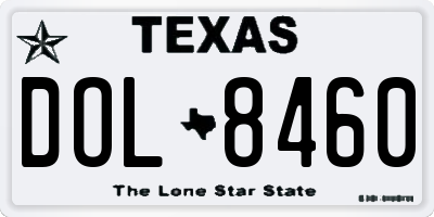 TX license plate DOL8460