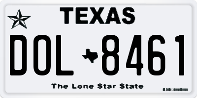 TX license plate DOL8461