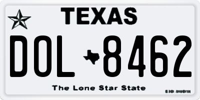 TX license plate DOL8462