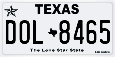 TX license plate DOL8465