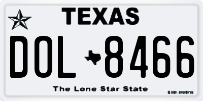 TX license plate DOL8466