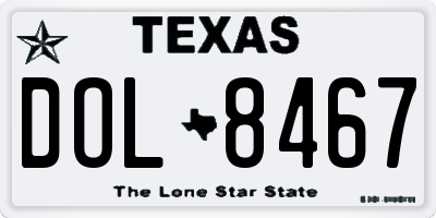 TX license plate DOL8467