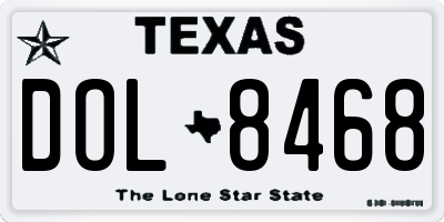 TX license plate DOL8468
