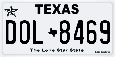 TX license plate DOL8469