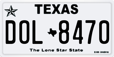 TX license plate DOL8470