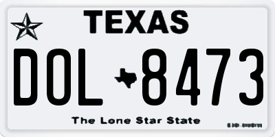 TX license plate DOL8473