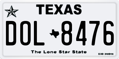 TX license plate DOL8476