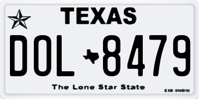 TX license plate DOL8479
