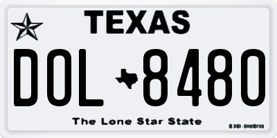 TX license plate DOL8480
