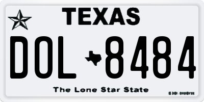 TX license plate DOL8484