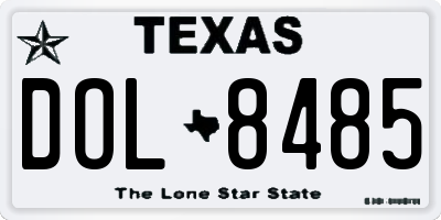 TX license plate DOL8485
