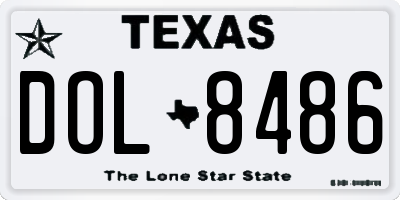 TX license plate DOL8486