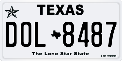 TX license plate DOL8487
