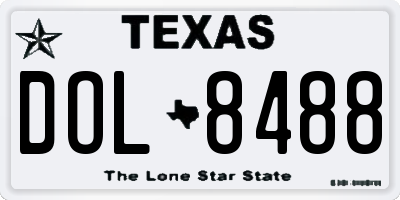 TX license plate DOL8488
