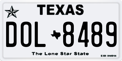 TX license plate DOL8489