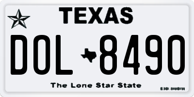 TX license plate DOL8490