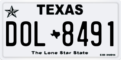 TX license plate DOL8491